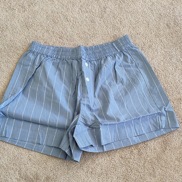 LOFT Lou & Grey Pajama Set in Blue and White Stripes 3 Pcs - Picture 8 of 11